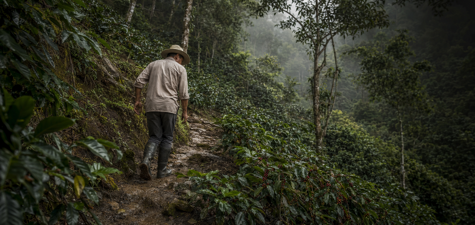 Cafetales en las montañas de Veracruz