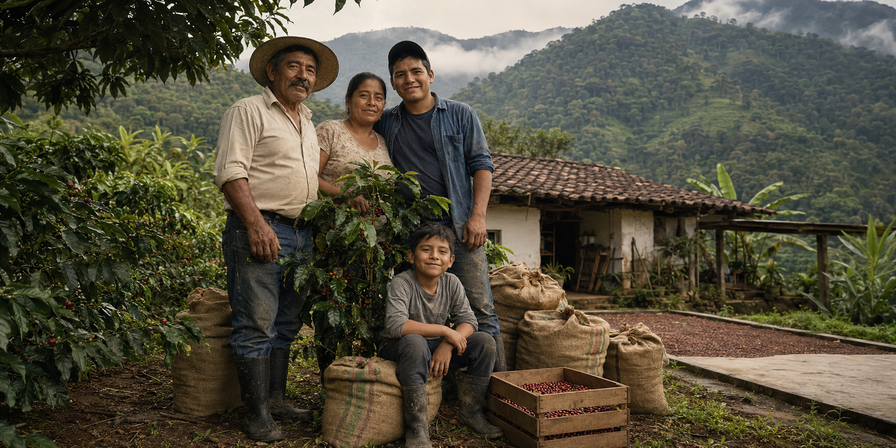 Familia productora de café en Veracruz